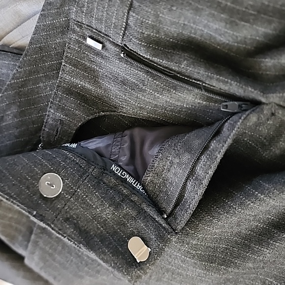 Gray Modern Fit Trouser Leg Petite Stripe Pants 4P - Picture 7 of 8